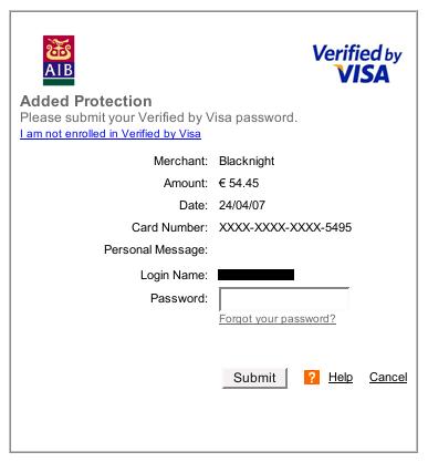 Как получить пароль verified by visa