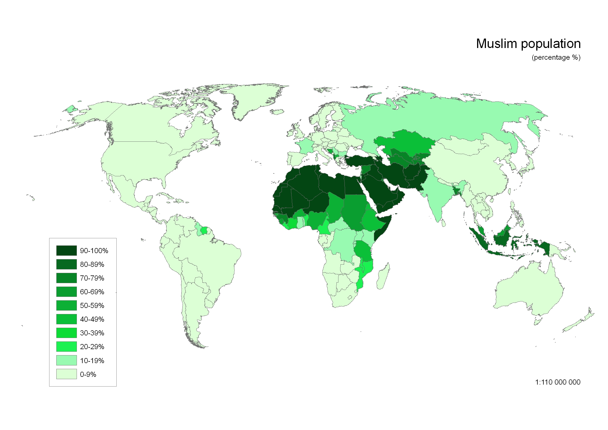 Сколько процентов мусульман в мире